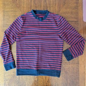 Crew Neck Striped Red And Navy Sweater